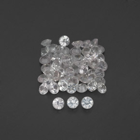Gemas de zafiro blanco natural de  ct, corte redondo, VVS-VS