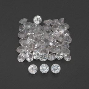 Gemas de zafiro blanco natural de  ct, corte redondo, VVS-VS