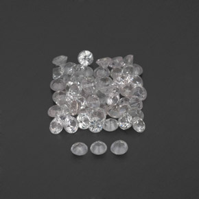 Gemas de zafiro blanco natural de  ct, corte redondo, VVS-VS