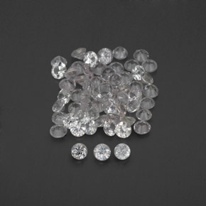 Gemas de zafiro blanco natural de  ct, corte redondo, VVS-VS