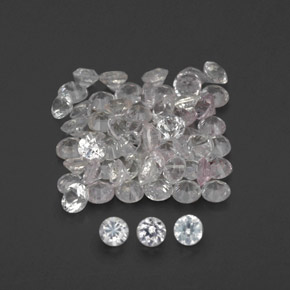 Gemas de zafiro blanco natural de  ct, corte redondo, VVS-VS