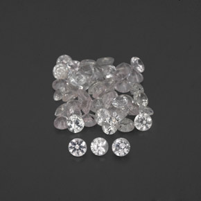 Gemas de zafiro blanco natural de  ct, corte redondo, VVS-VS