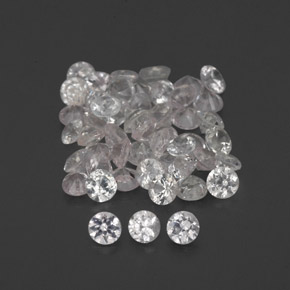 Gemas de zafiro blanco natural de  ct, corte redondo, VVS-VS