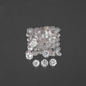 Gemas de zafiro blanco natural de  ct, corte redondo, VVS-VS