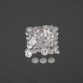 Gemas de zafiro blanco natural de  ct, corte redondo, VVS-VS