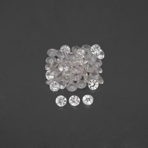 Gemas de zafiro blanco natural de  ct, corte redondo, VVS-VS