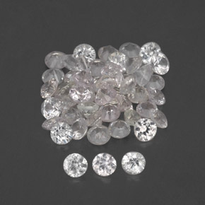 Gemas de zafiro blanco natural de  ct, corte redondo, VVS-VS