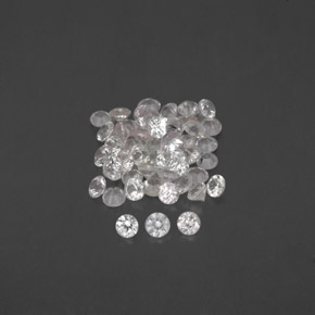 Gemas de zafiro blanco natural de  ct, corte redondo, VVS-VS