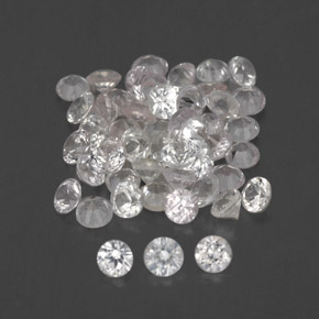 Gemas de zafiro blanco natural de  ct, corte redondo, VVS-VS