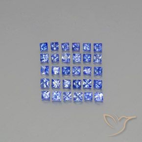 Gemas de zafiro azul natural de 2,74 ct, cuadrado, VVS-VS