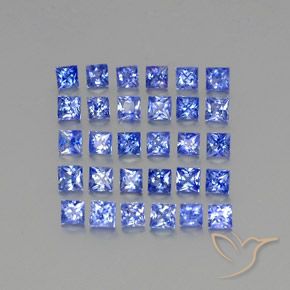 Gemas de zafiro azul natural de 2,74 ct, cuadrado, VVS-VS