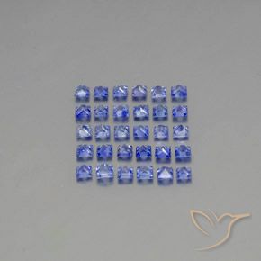 Gemas de zafiro azul natural de 2,74 ct, cuadrado, VVS-VS