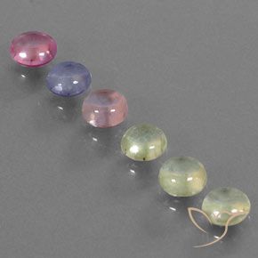 Gemas de Zafiro Multicolor natural de 2.71 ct, Redondo, Transparente