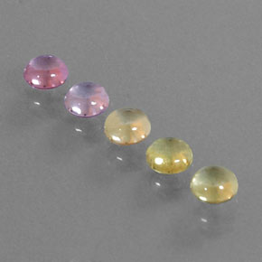 Gemas de zafiro multicolor natural de 1,71 ct, corte redondo, transparente