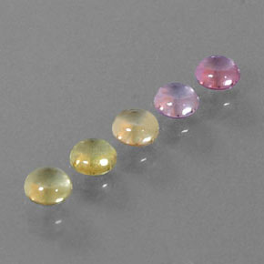 Gemas de zafiro multicolor natural de 1,71 ct, corte redondo, transparente