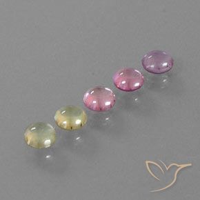 Gemas de zafiro multicolor natural de 1,84 ct, corte redondo, transparente