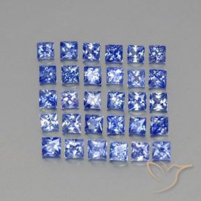 Gemas de zafiro azul natural de 4,09 ct, cuadrado, VVS-VS