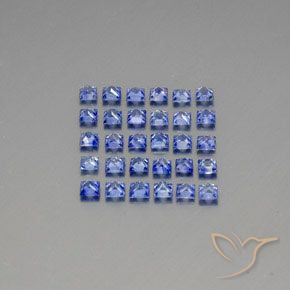 Gemas de zafiro azul natural de 4,09 ct, cuadrado, VVS-VS