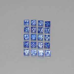 Gemas de zafiro azul natural de  ct, cuadrado, VVS-VS