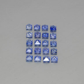 Gemas de zafiro azul natural de  ct, cuadrado, VVS-VS