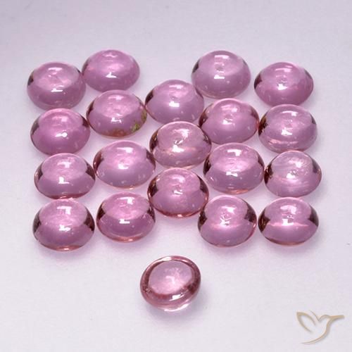 Gemas de Zafiro Rosado púrpura real muy claro natural de 3.36 ct, Redondo, Transparente