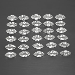 Gemas de zafiro blanco natural de  ct, marquesa, VVS-VS
