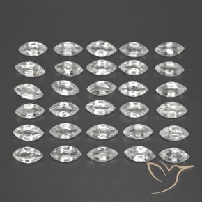 Gemas de Zafiro Blanco claro natural de 5.08 ct, Marquesa, VVS-VS