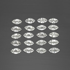 Gemas de zafiro blanco natural de  ct, marquesa, VVS-VS