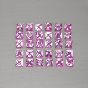 Gemas de zafiro rosa natural de 2,67 ct, cuadrado, VVS-VS