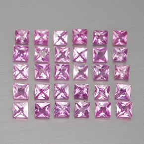 Gemas de zafiro rosa natural de 2,67 ct, cuadrado, VVS-VS