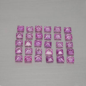 Gemas de zafiro rosa natural de 2,67 ct, cuadrado, VVS-VS