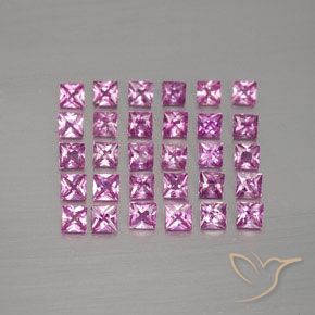 Gemas de zafiro rosa natural de 2,69 ct, cuadrado, VVS-VS