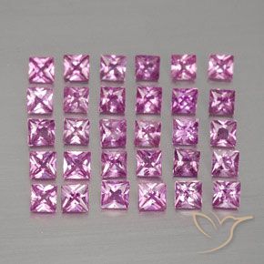Gemas de zafiro rosa natural de 2,69 ct, cuadrado, VVS-VS