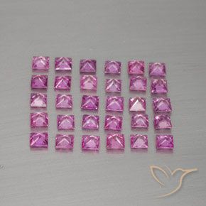 Gemas de zafiro rosa natural de 2,69 ct, cuadrado, VVS-VS
