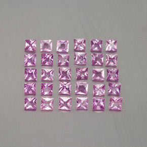 Gemas de zafiro rosa natural de  ct, cuadrado, VVS-VS