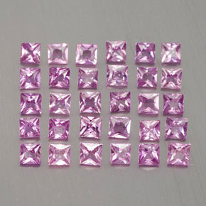 Gemas de zafiro rosa natural de  ct, cuadrado, VVS-VS