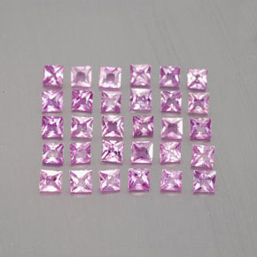 Gemas de zafiro rosa natural de 2,34 ct, cuadrado, VVS-VS