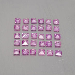 Gemas de zafiro rosa natural de 2,34 ct, cuadrado, VVS-VS