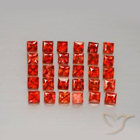 Gemas de zafiro naranja natural de 2,51 ct, cuadrado, VVS-VS