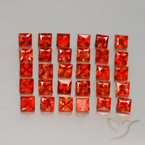 Gemas de zafiro naranja natural de 2,51 ct, cuadrado, VVS-VS