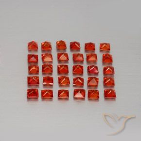 Gemas de zafiro naranja natural de 2,51 ct, cuadrado, VVS-VS