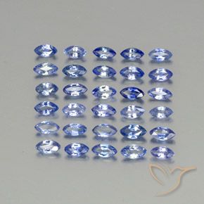 Gemas de Zafiro Celeste natural de 2.64 ct, Marquesa, VVS-VS