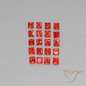 Gemas de zafiro naranja natural de 2,58 ct, cuadrado, VVS-VS