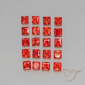 Gemas de zafiro naranja natural de 2,58 ct, cuadrado, VVS-VS