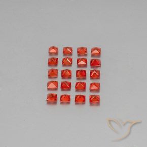 Gemas de zafiro naranja natural de 2,58 ct, cuadrado, VVS-VS