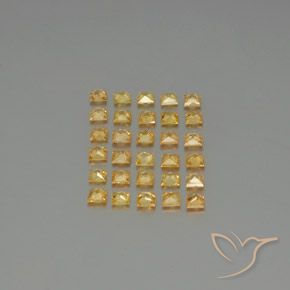 Gemas de Zafiro Dorado natural de 3.23 ct, Cuadrado, VVS-VS