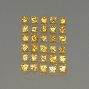 Gemas de zafiro amarillo natural de 3,56 ct, cuadrado, VVS-VS