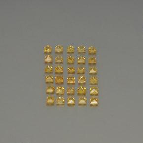 Gemas de zafiro amarillo natural de 3,56 ct, cuadrado, VVS-VS