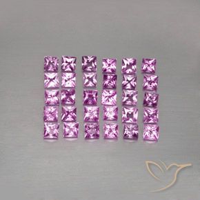 Gemas de zafiro rosa natural de 3,47 ct, cuadrado, VVS-VS