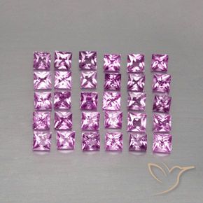 Gemas de zafiro rosa natural de 3,47 ct, cuadrado, VVS-VS